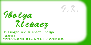 ibolya klepacz business card